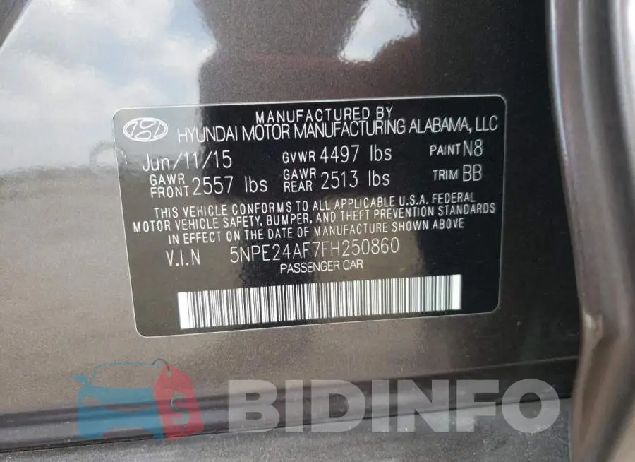 5NPE24AF7FH250860 Photo# 13