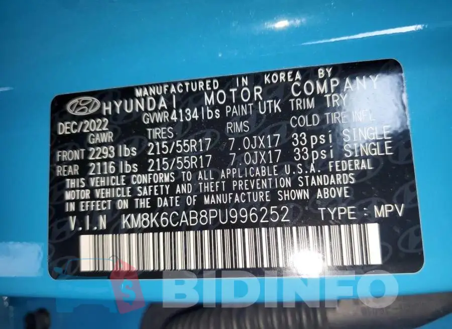 KM8K6CAB8PU996252 Photo# 13
