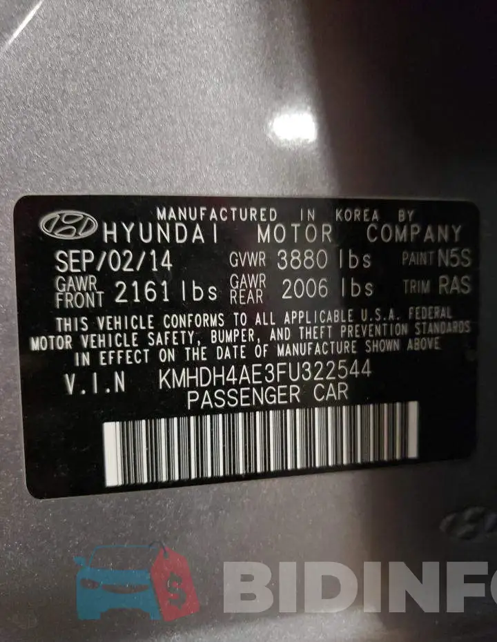 KMHDH4AE3FU322544 Photo# 13