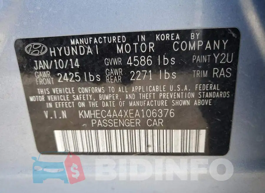 KMHEC4A4XEA106376 Photo# 12