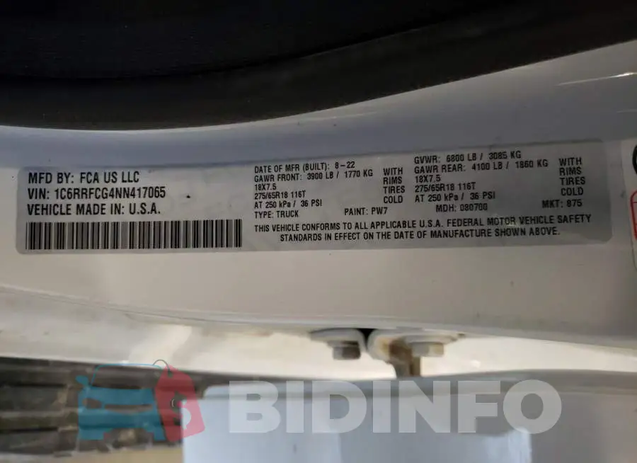 1C6RRFCG4NN417065 Photo# 12