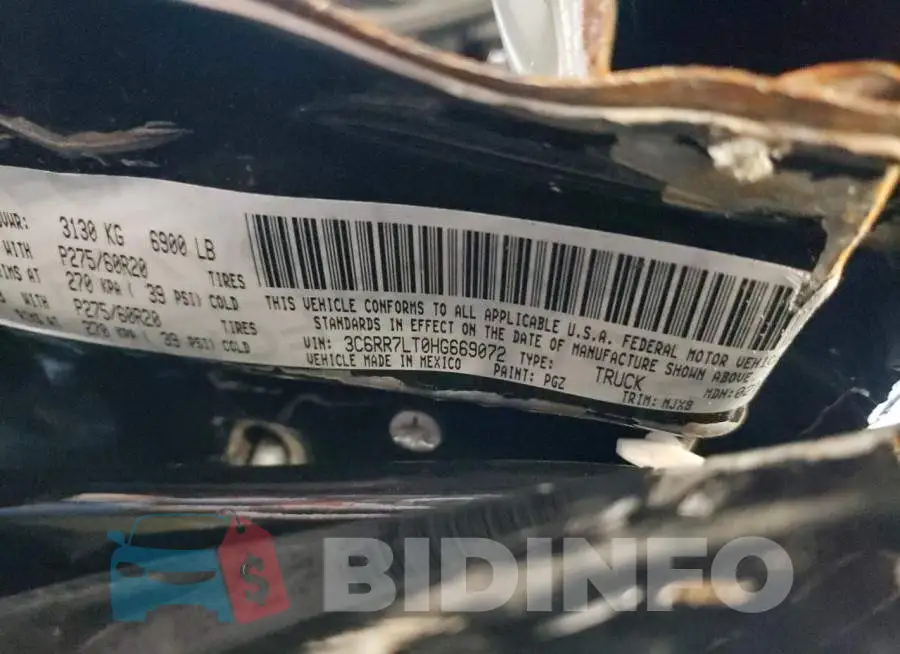 3C6RR7LT0HG669072 Photo# 12