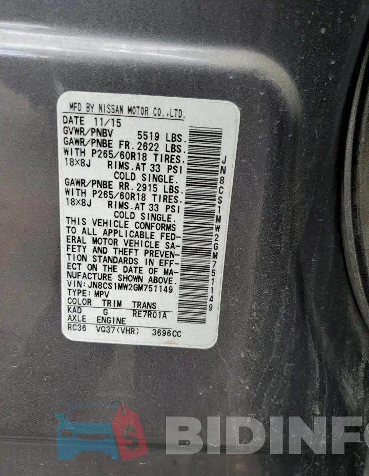JN8CS1MW2GM751149 Photo# 13