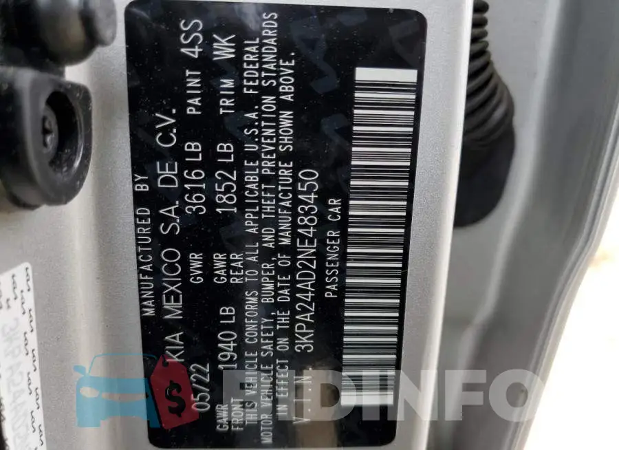 3KPA24AD2NE483450 Photo# 12