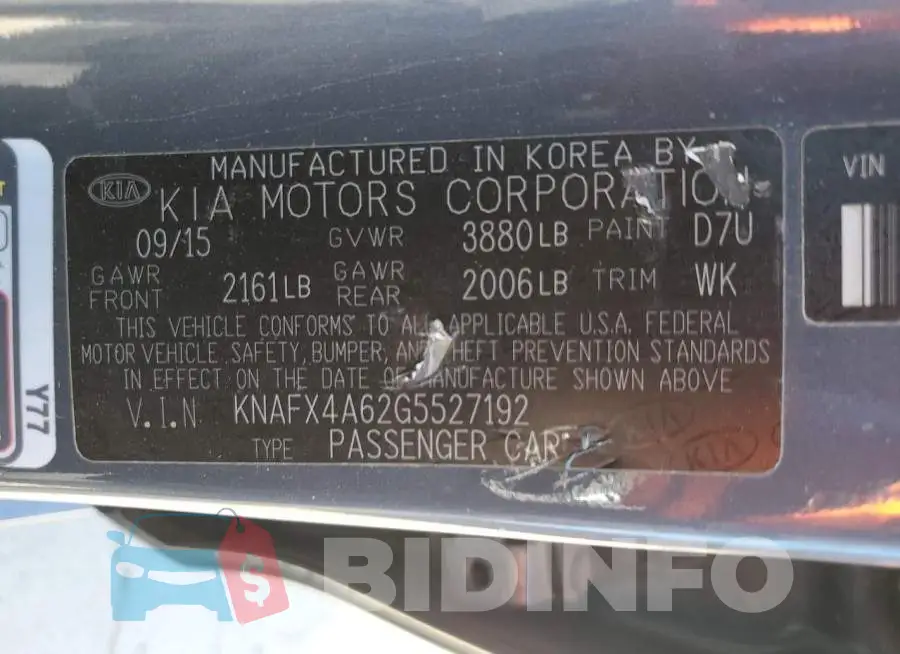 KNAFX4A62G5527192 Photo# 12