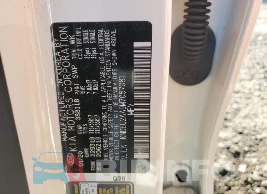 KNDEU2AA9M7057081 Photo# 13
