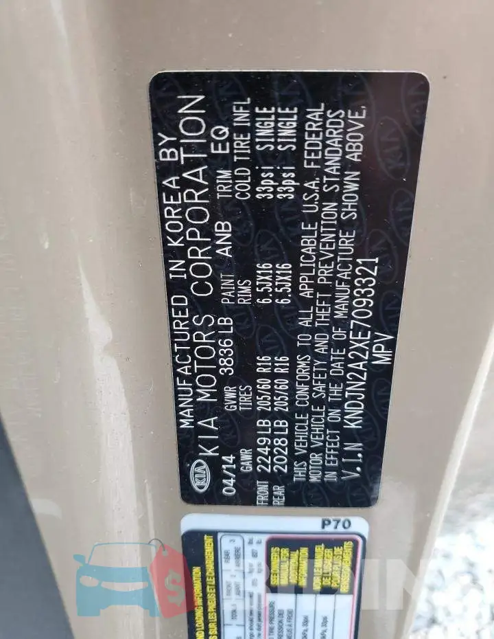 KNDJN2A2XE7093321 Photo# 12