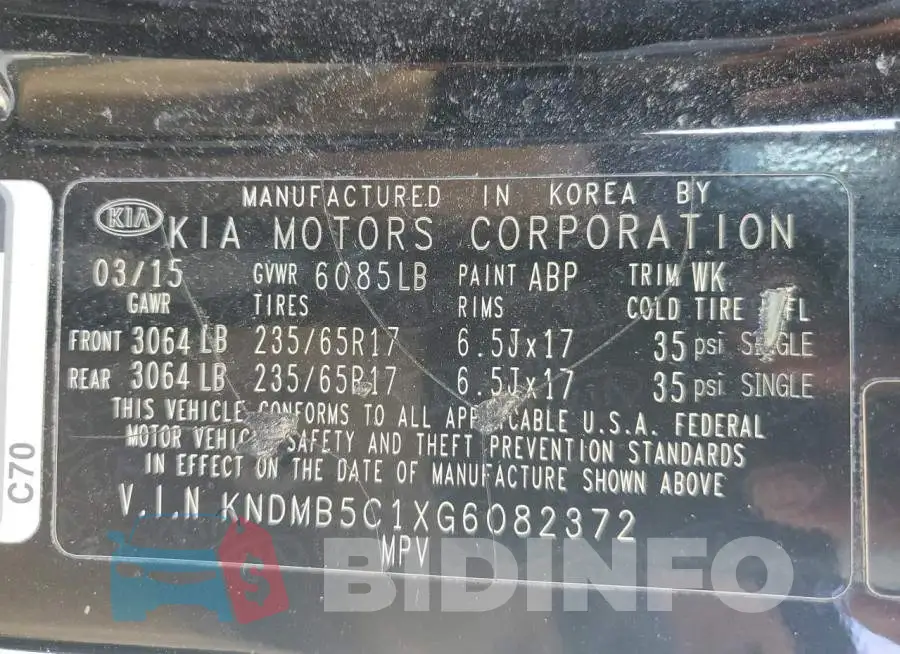KNDMB5C1XG6082372 Photo# 13