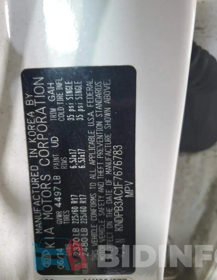 KNDPB3AC1F7676783 Photo# 13