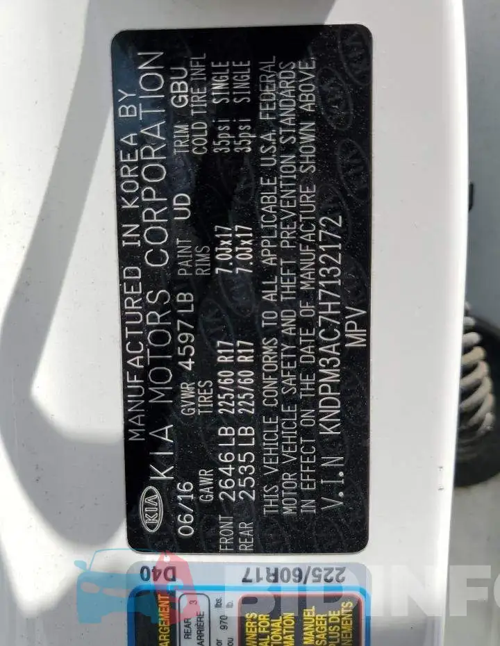 KNDPM3AC7H7132172 Photo# 14