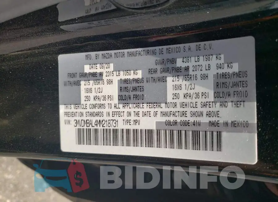 3MVDMBAL4MM218731 Photo# 13