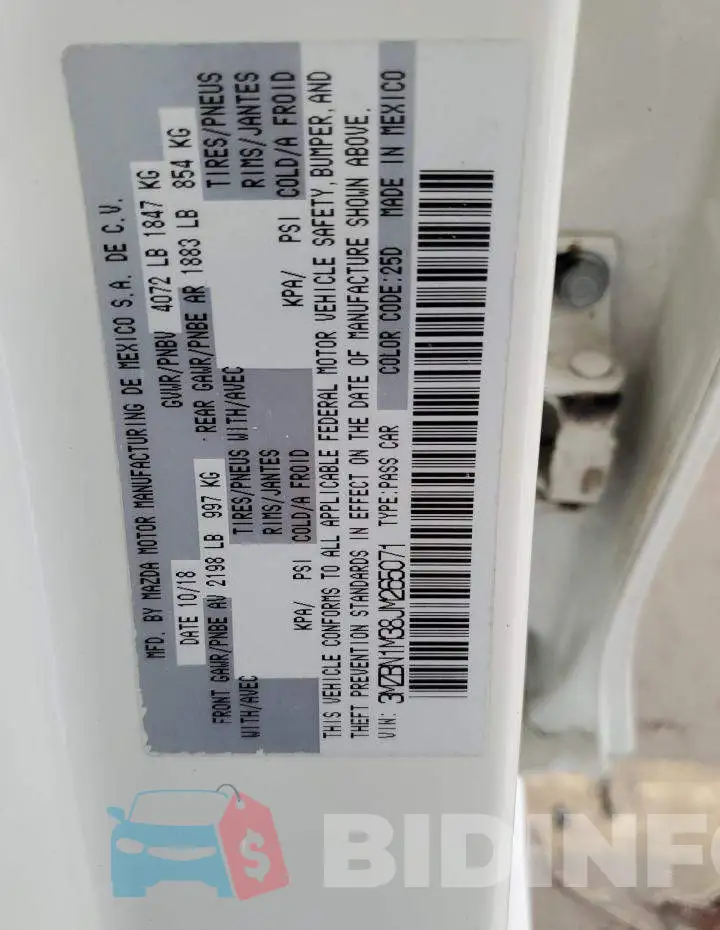 3MZBN1M38JM265071 Photo# 13