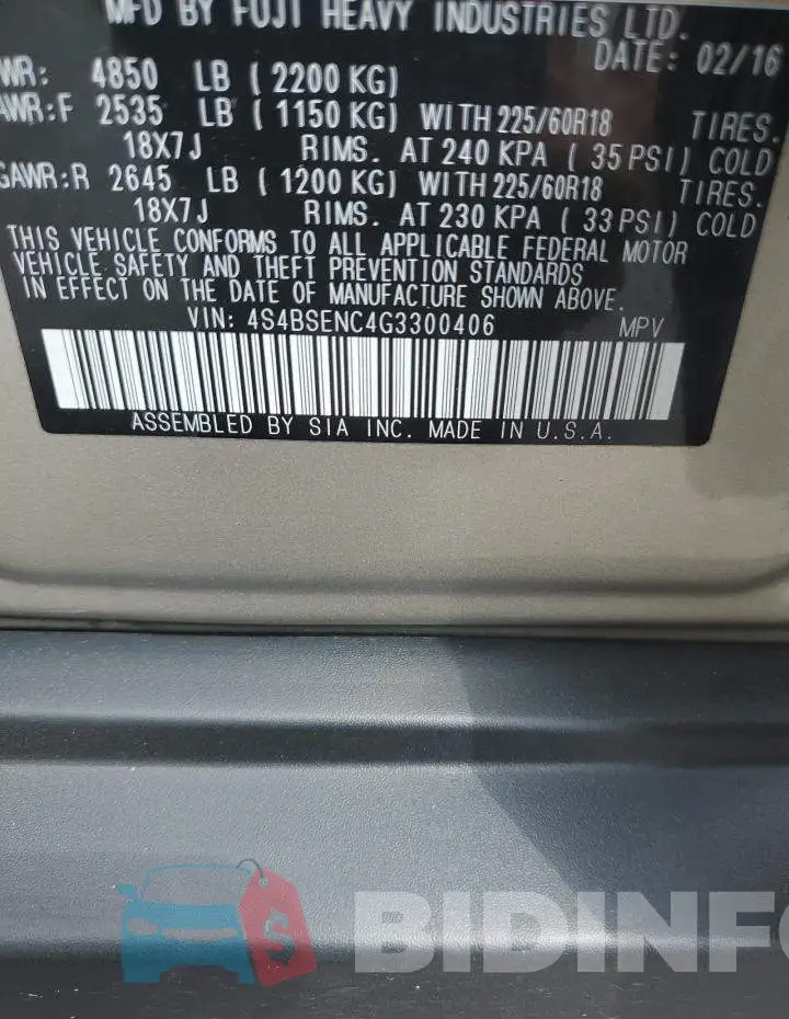 4S4BSENC4G3300406 Photo# 13