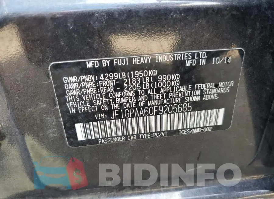JF1GPAA60F9205685 Photo# 12