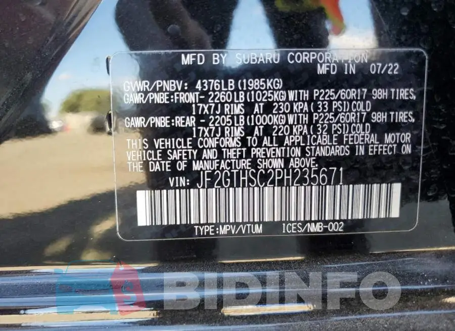 JF2GTHSC2PH235671 Photo# 13