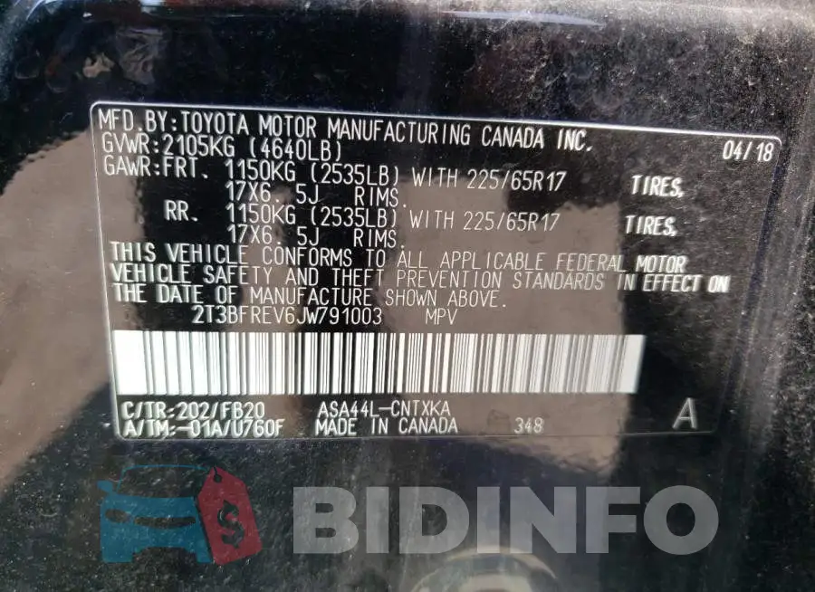 2T3BFREV6JW791003 Photo# 13