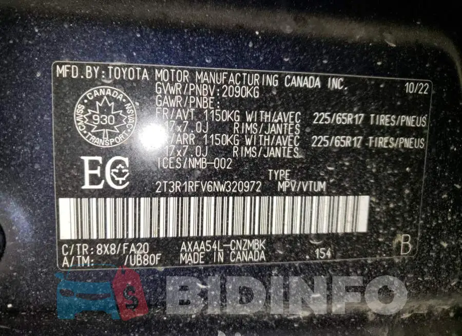2T3R1RFV6NW320972 Photo# 14