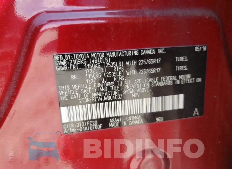 2T3RFREV4JW804037 Photo# 13