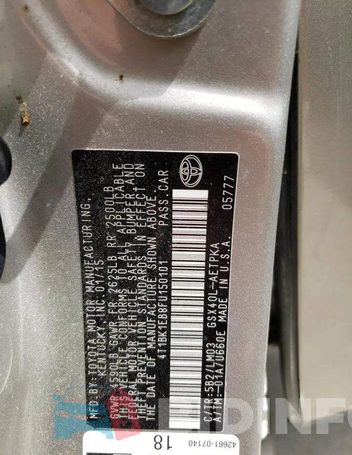 4T1BK1EB8FU150101 Photo# 12