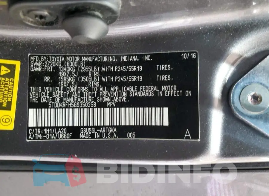 5TDDKRFH5GS350258 Photo# 13