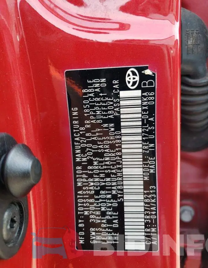 5YFBURHEXJP811880 Photo# 13