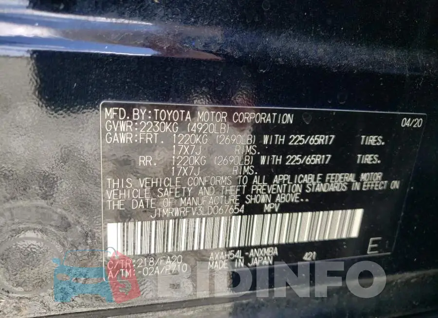 JTMRWRFV3LD067654 Photo# 13