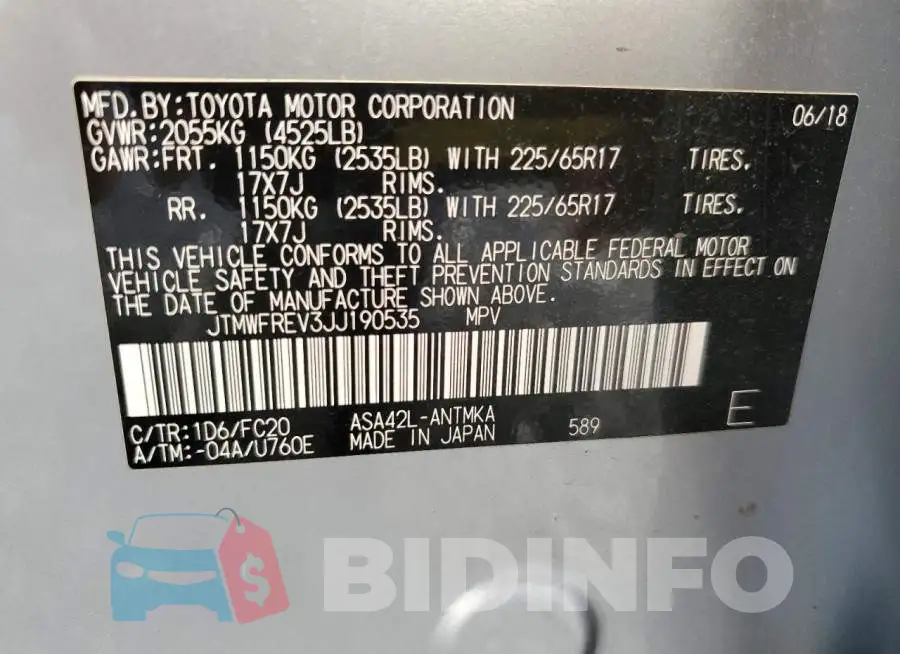 JTMWFREV3JJ190535 Photo# 13