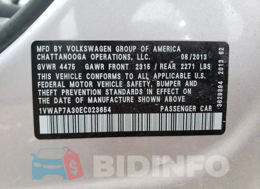 1VWAP7A30EC023654 Photo# 12