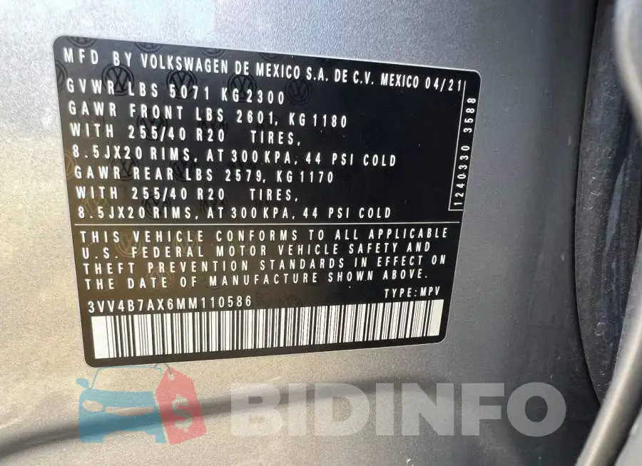 3VV4B7AX6MM110586 Photo# 10