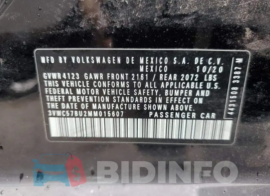 3VWC57BU2MM015607 Photo# 12
