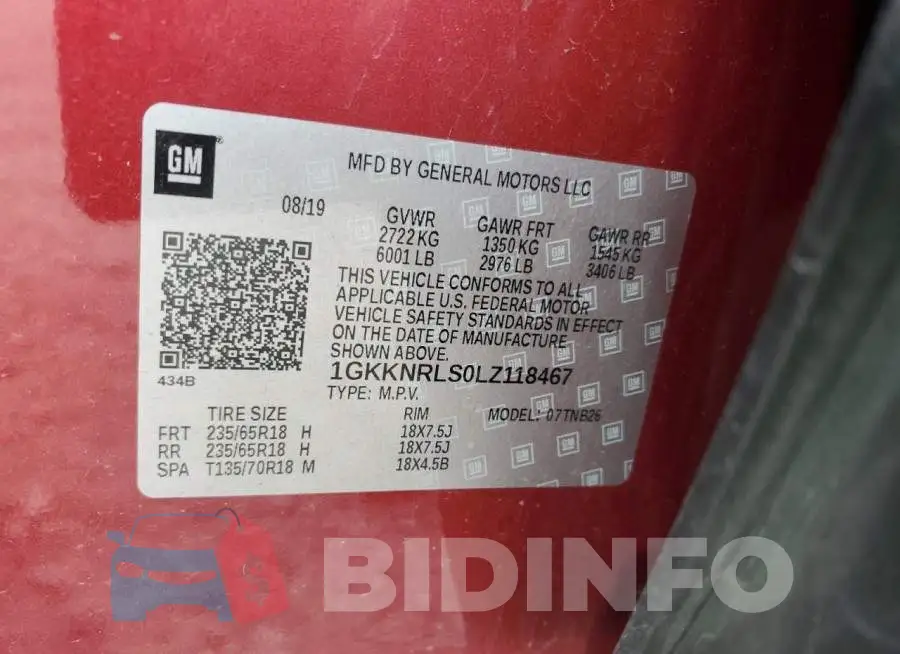1GKKNRLS0LZ118467 Photo# 12