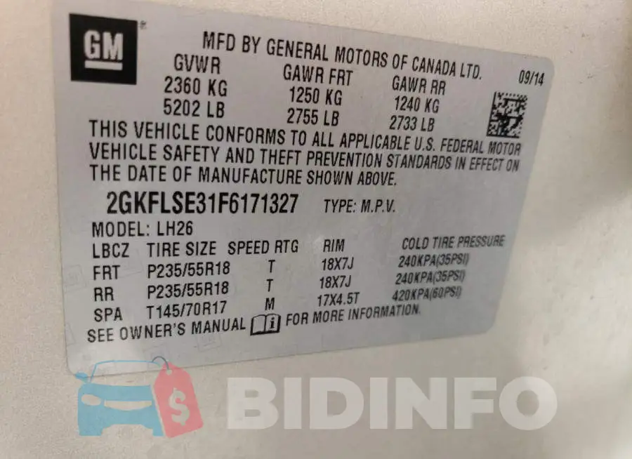 2GKFLSE31F6171327 Photo# 13