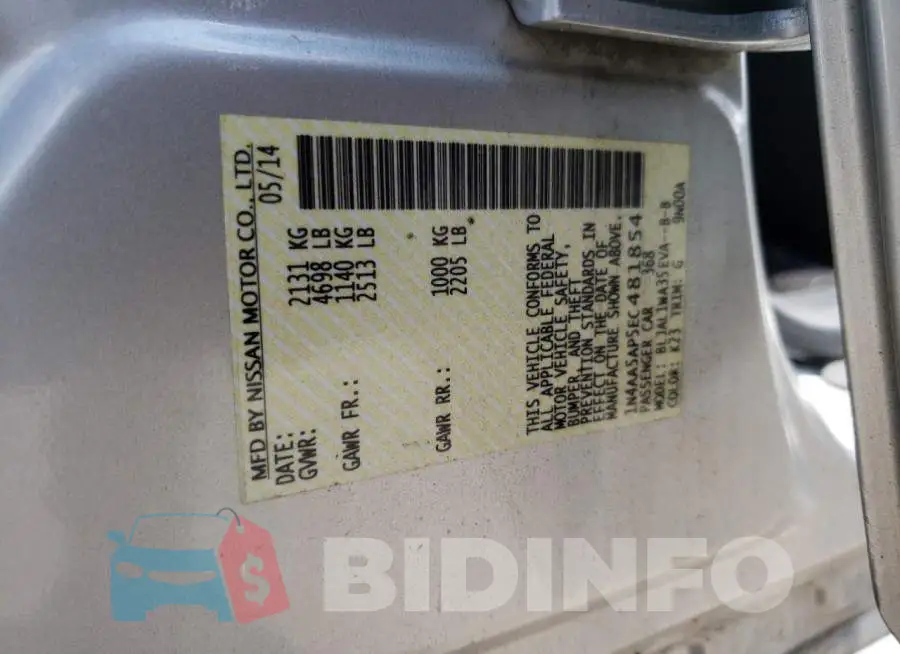 1N4AA5AP5EC481854 Photo# 13