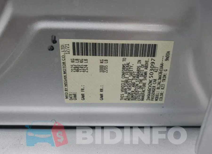 1N4AA6CV2NC503097 Photo# 12