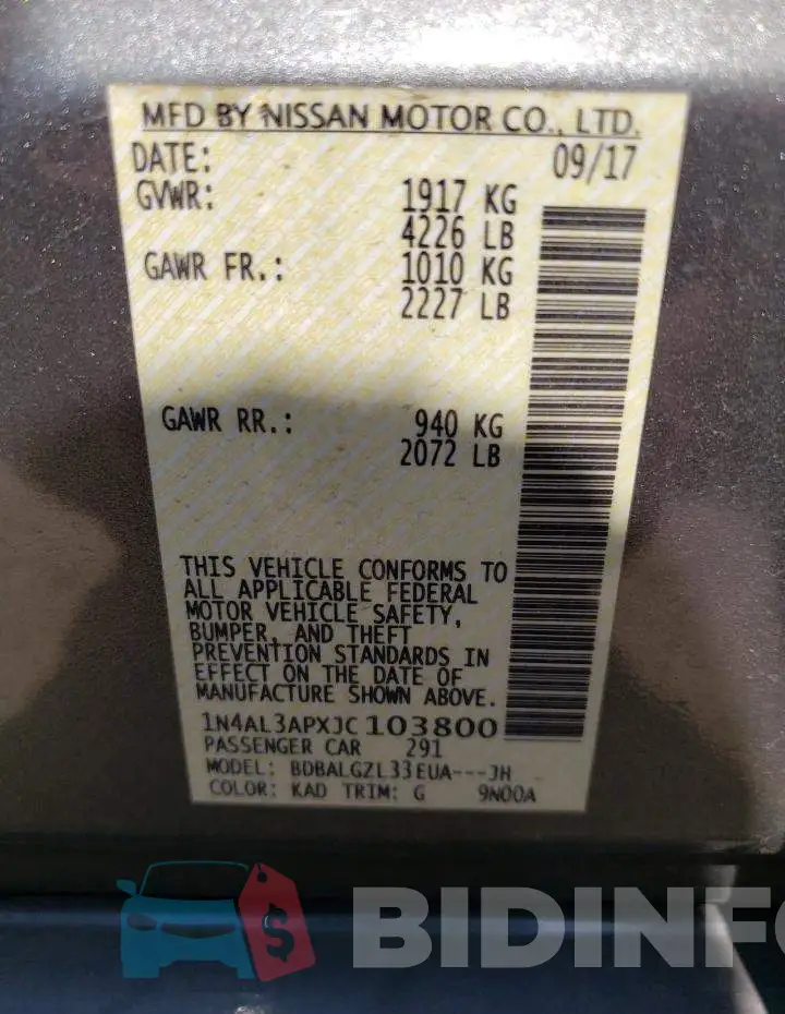 1N4AL3APXJC103800 Photo# 13
