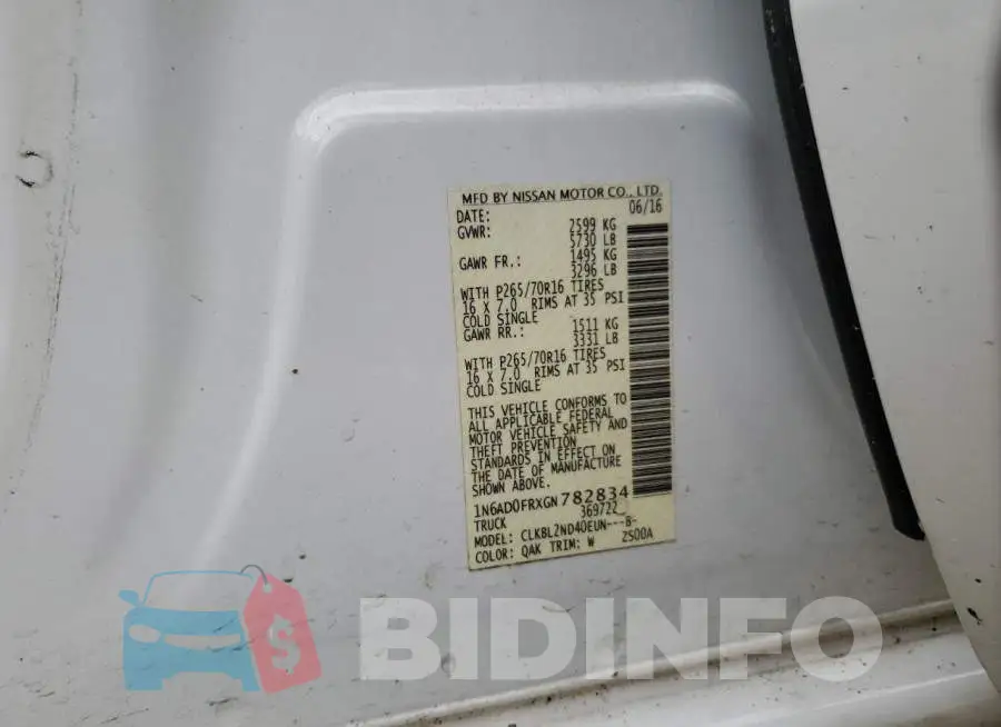 1N6AD0FRXGN782834 Photo# 12