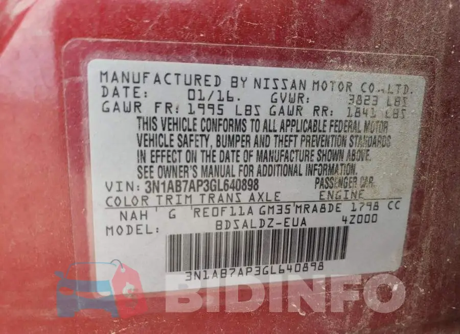 3N1AB7AP3GL640898 Photo# 10
