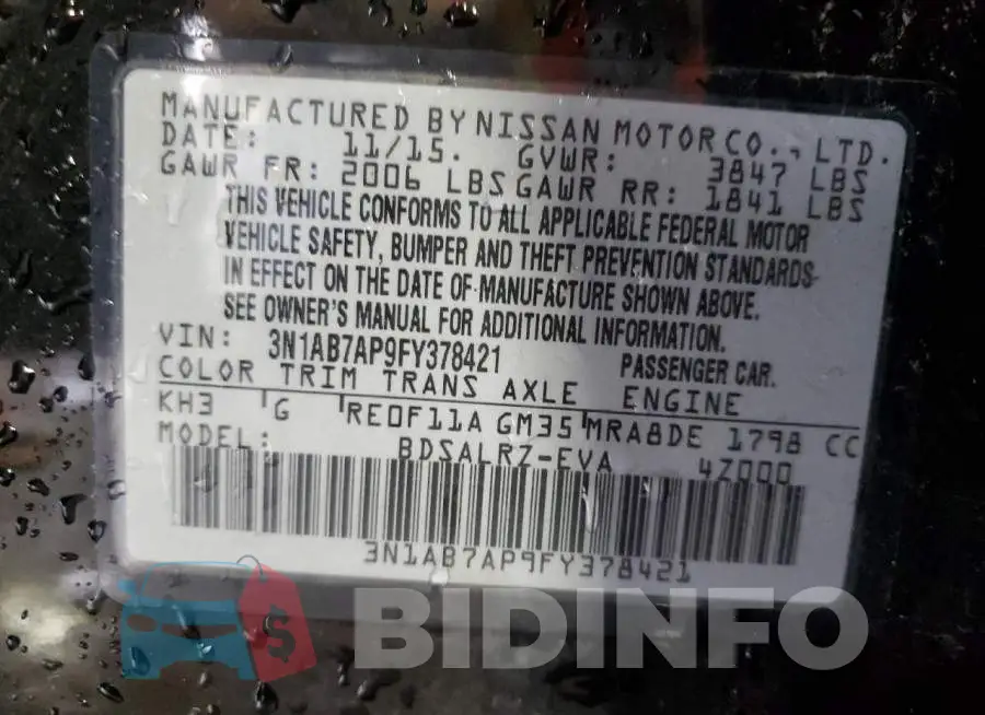 3N1AB7AP9FY378421 Photo# 12