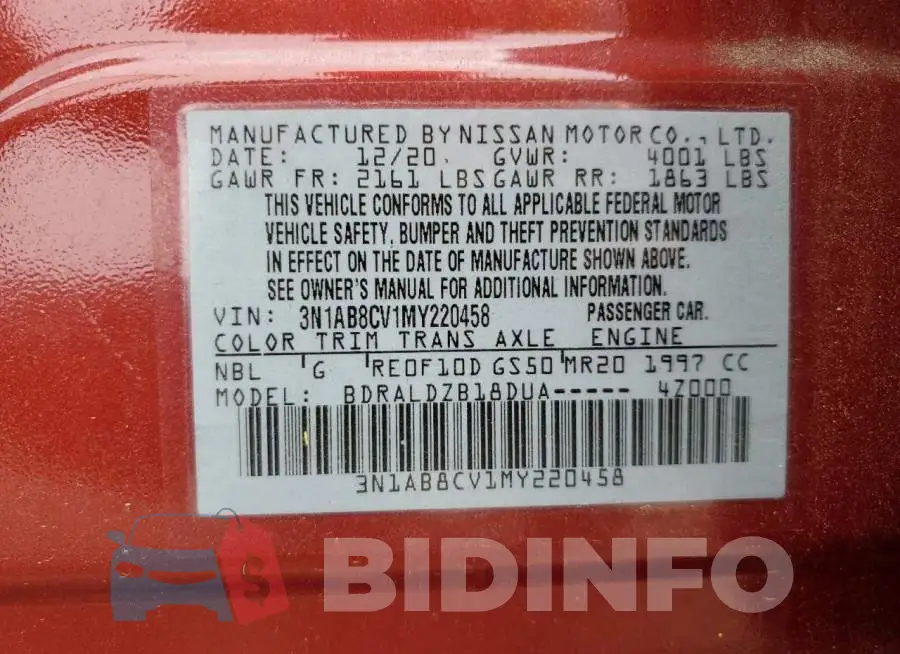 3N1AB8CV1MY220458 Photo# 13