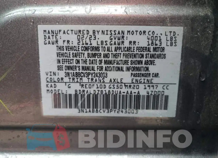 3N1AB8CV3PY243003 Photo# 12