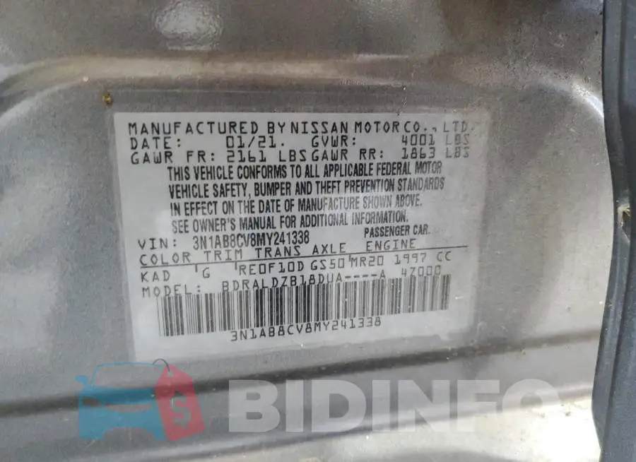 3N1AB8CV8MY241338 Photo# 13