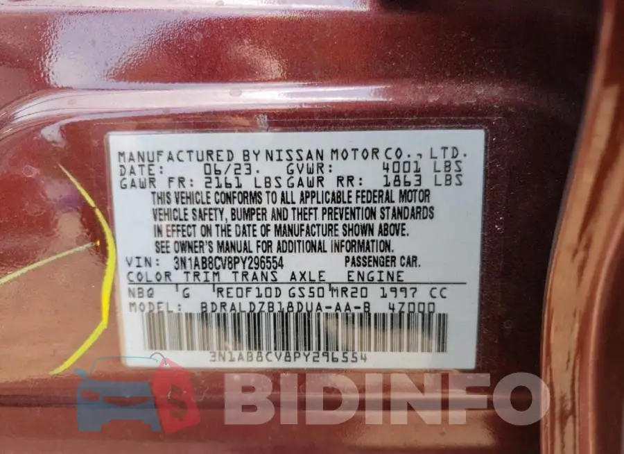 3N1AB8CV8PY296554 Photo# 12