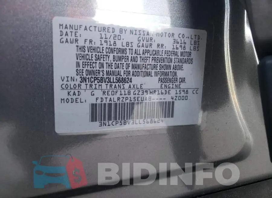 3N1CP5BV3LL568624 Photo# 13