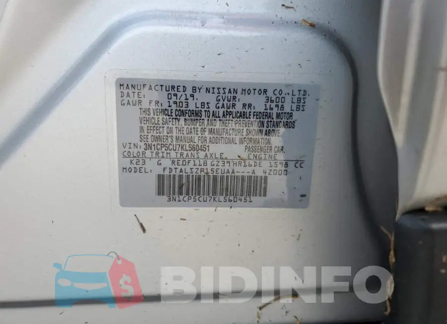 3N1CP5CU7KL560451 Photo# 12