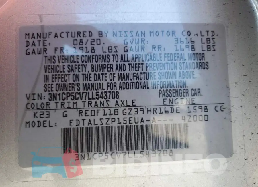 3N1CP5CV7LL543708 Photo# 14
