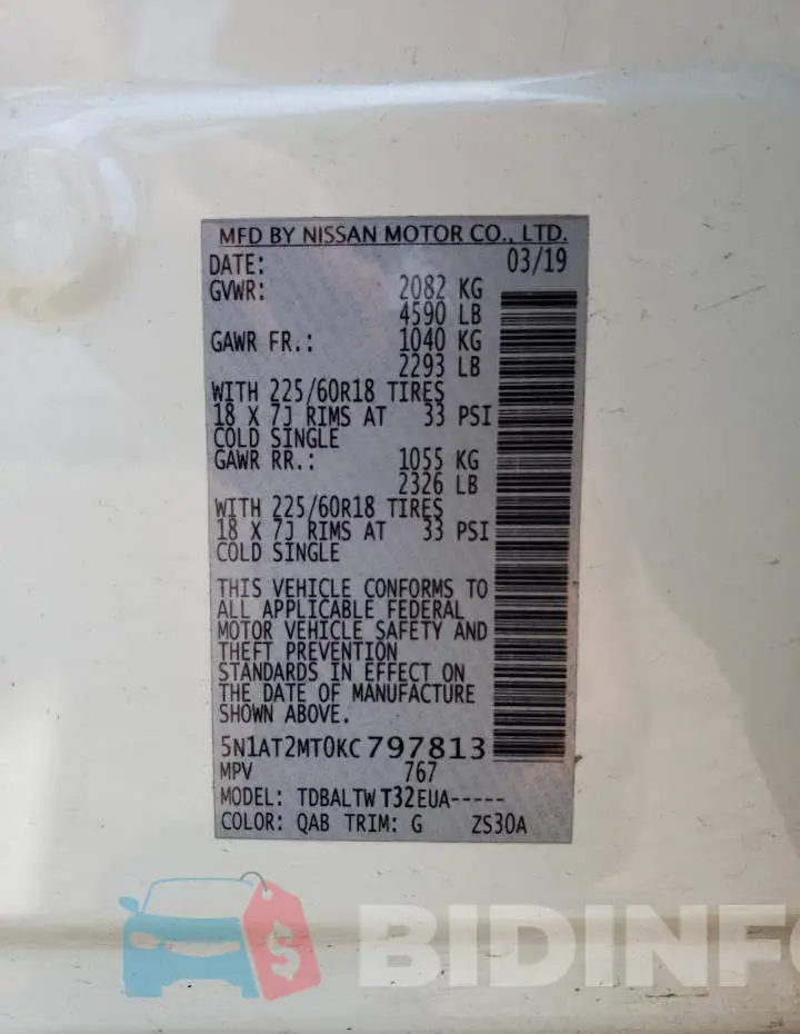 5N1AT2MT0KC797813 Photo# 13