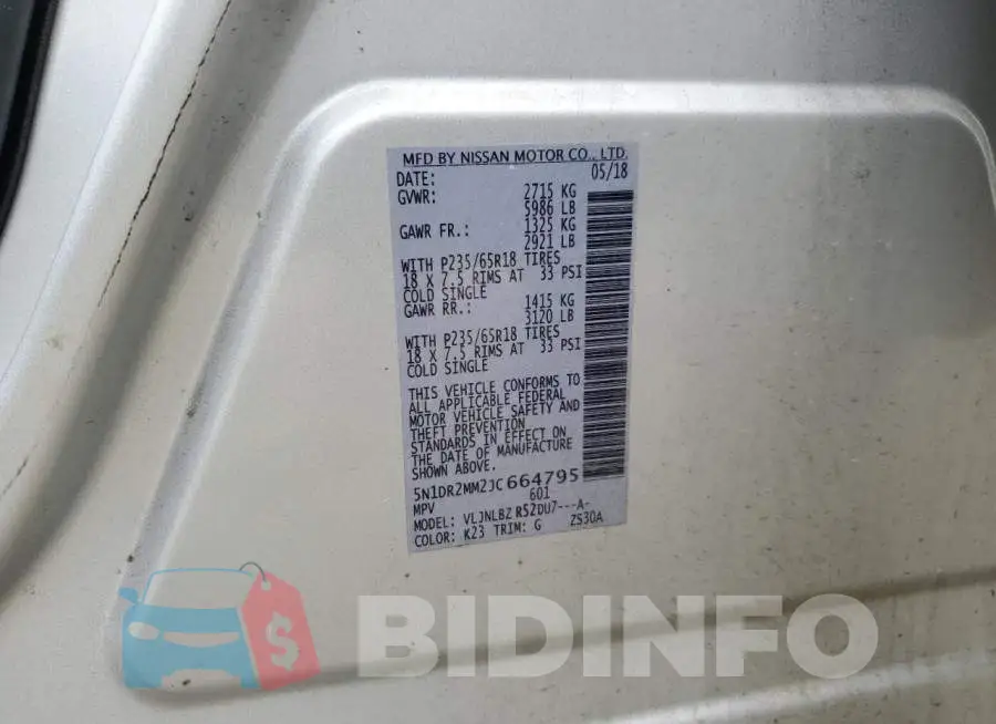 5N1DR2MM2JC664795 Photo# 13