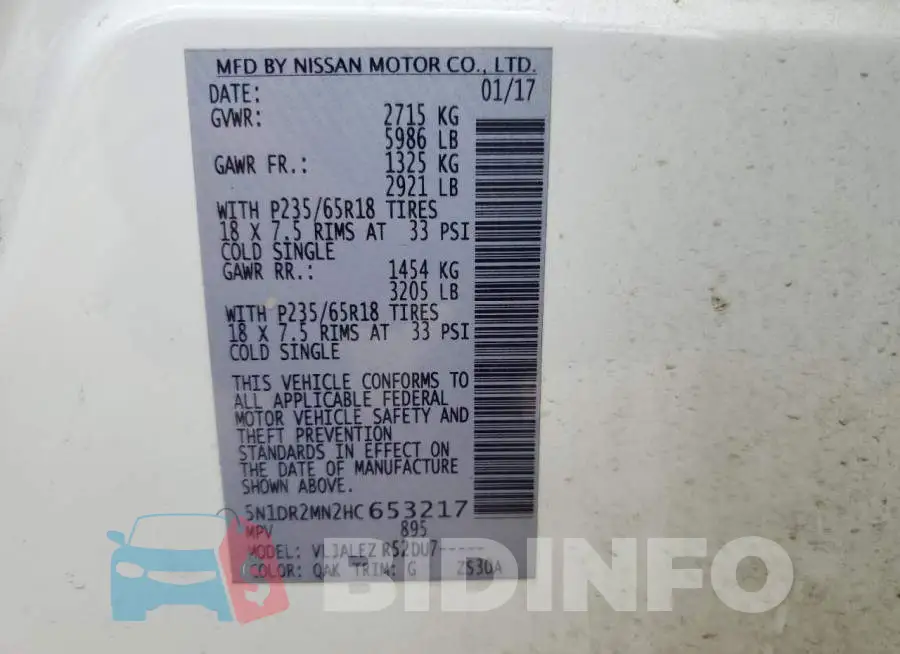 5N1DR2MN2HC653217 Photo# 13