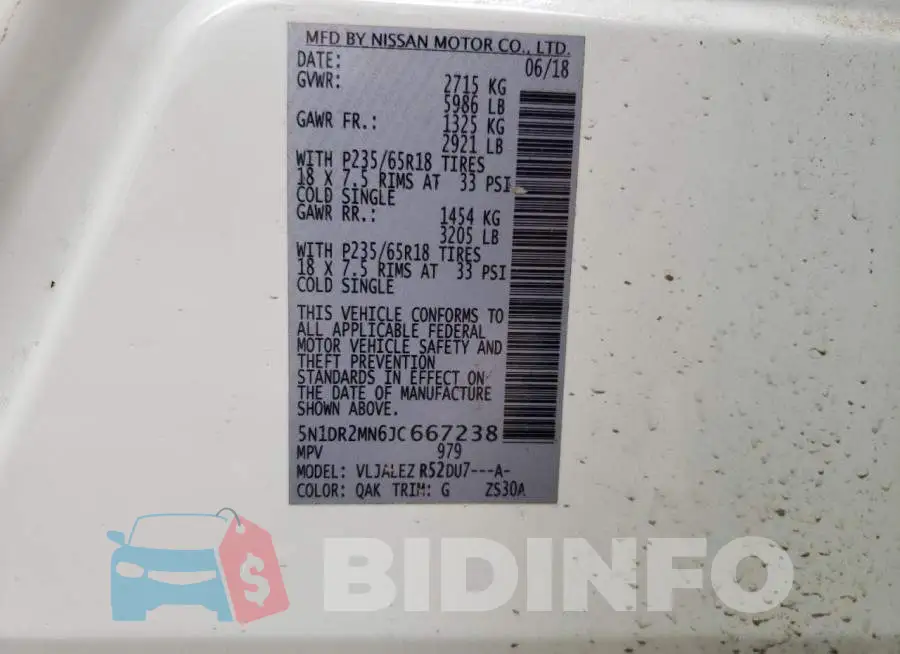 5N1DR2MN6JC667238 Photo# 12