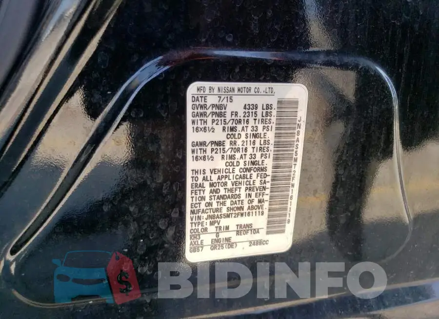 JN8AS5MT2FW161119 Photo# 12